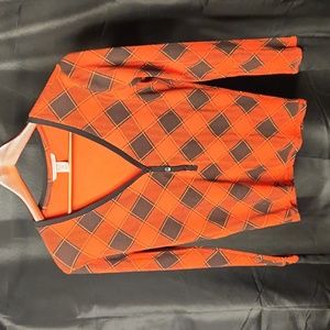 Victorias Secret Womens Thermal Waffle Top Plaid V-Neck Long Sleeve Pajama Small